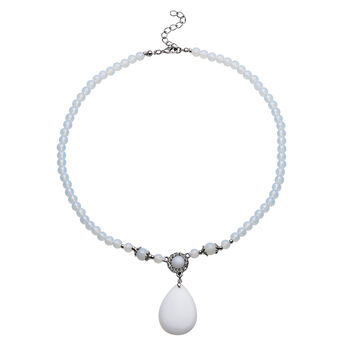 Opalit-Halskette, ca. 45 cm, silberfarben ca. 152,00 ct