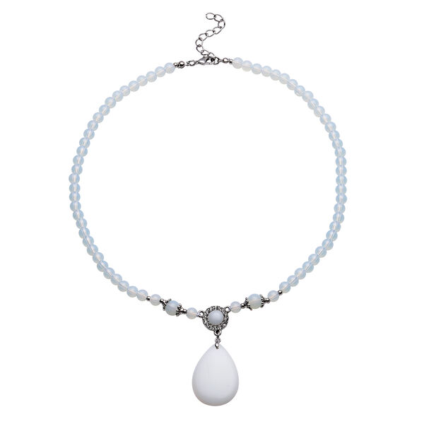 Opalit Halskette in Silberton