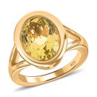 Ouro Verde-Quarz Ring, 925 Silber vergoldet, (Größe 17.00) ca. 3.26 ct image number 3