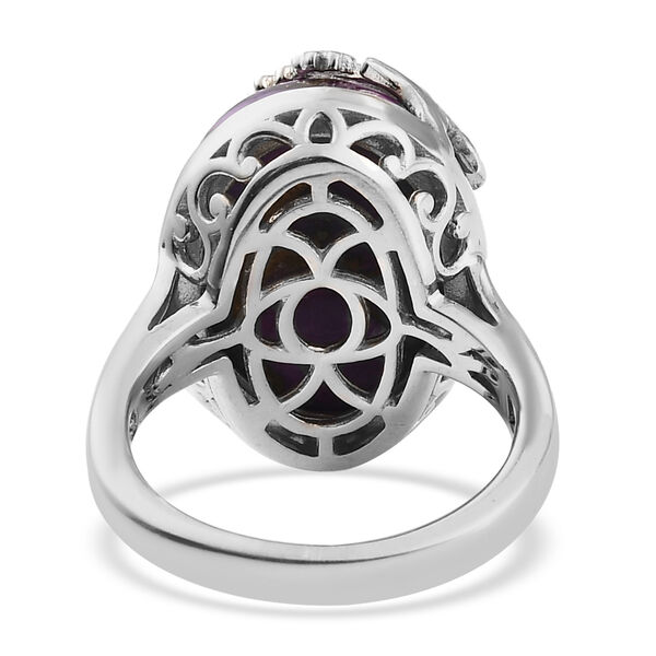 Lila Mojave T&uuml;rkis-Ring, Ionenbeschichtetes Messing  ca. 11,03 ct image number 6