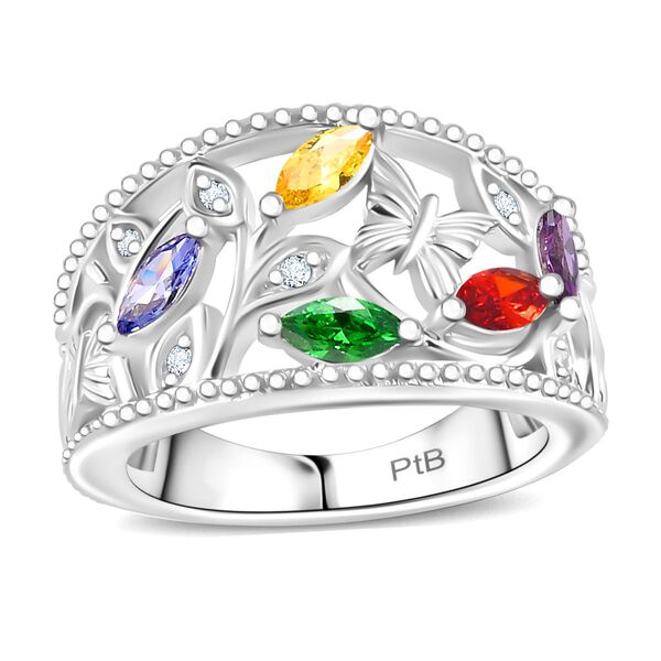 Mehrfarbig Zirkonia,Wei&szlig;er Zirkonia Ring Messing (Gr&ouml;&szlig;e 16.00) image number 3