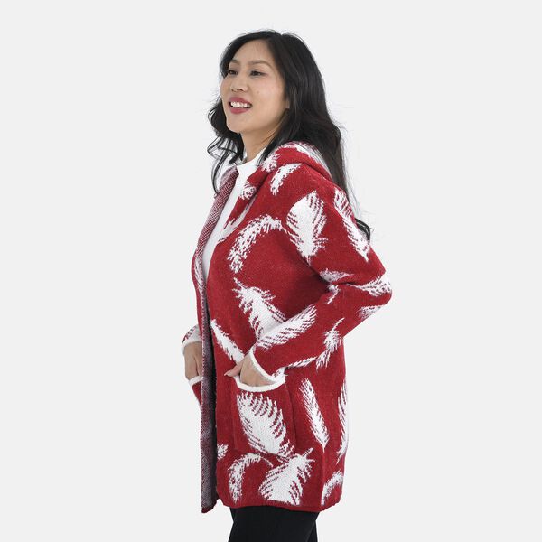 Winter-Kapuzenpullover mit 2 Taschen, Rot image number 3