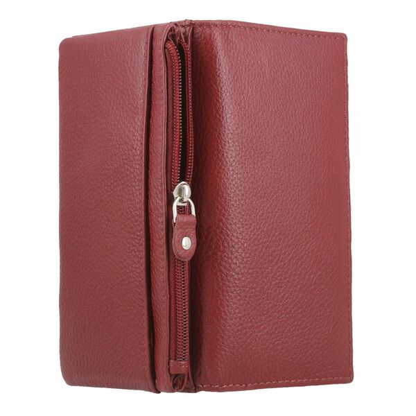 Moderne Geldb&ouml;rse aus 100% echtem Leder mit RFID Schutz, 18x9cm, Rot image number 6