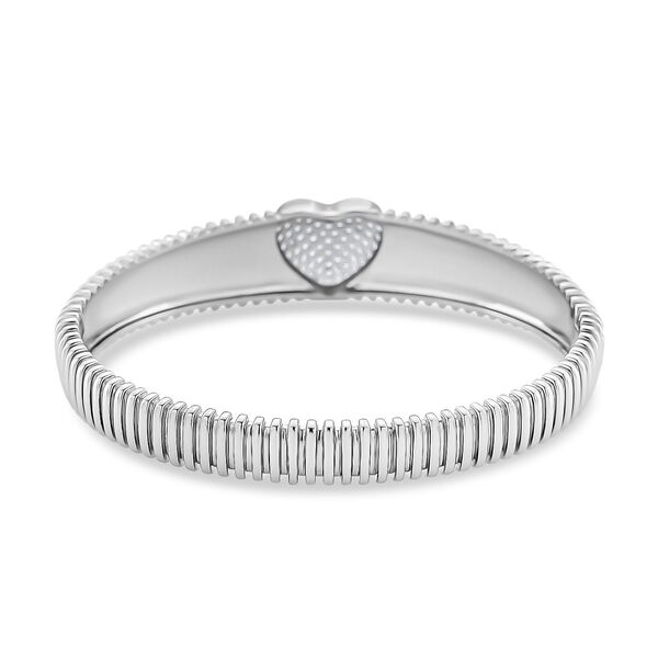 Wei&szlig;er Zirkonia Armreif ca. 19 cm Nickelfreies Messing, silberfarben image number 5