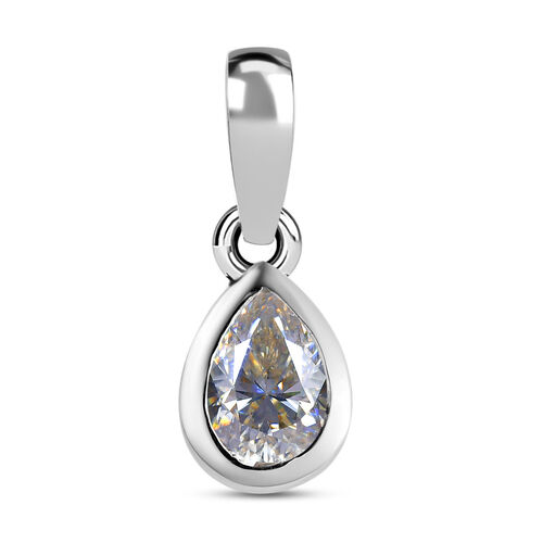 88 Facetten Moissanit-Anhänger, 925 Silber platiniert ca. 0.87 ct image number 0