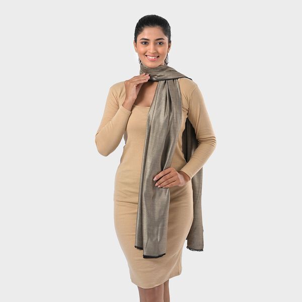 Eleganter Wende-Schal aus Netzgewebe, Viskose, 70x200 cm, Beige image number 2