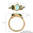 Natürlicher Äthiopischer Opal und Natürlicher Chromdiopsid Ring 925 Silber vergoldet  ca. 1,22 ct image number 6