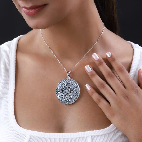 Himmelblauer Topas Anh&auml;nger, 925 Silber platiniert ca. 22.61 ct image number 2