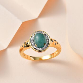 AA Grandidierit, Wei&szlig;er Zirkon Ring, 925 Silber Gelbgold Vermeil, (Gr&ouml;&szlig;e 20.00), ca. 2.65 ct