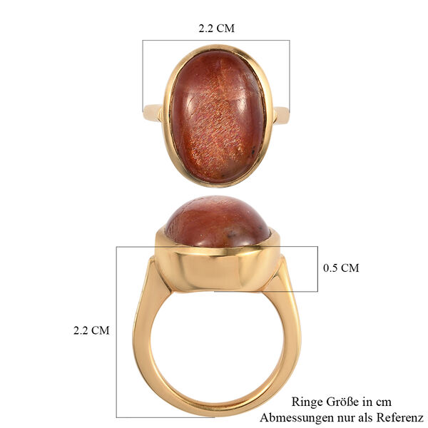 Korevora Sonnenstein Ring 925 Silber 585 Vergoldet image number 6