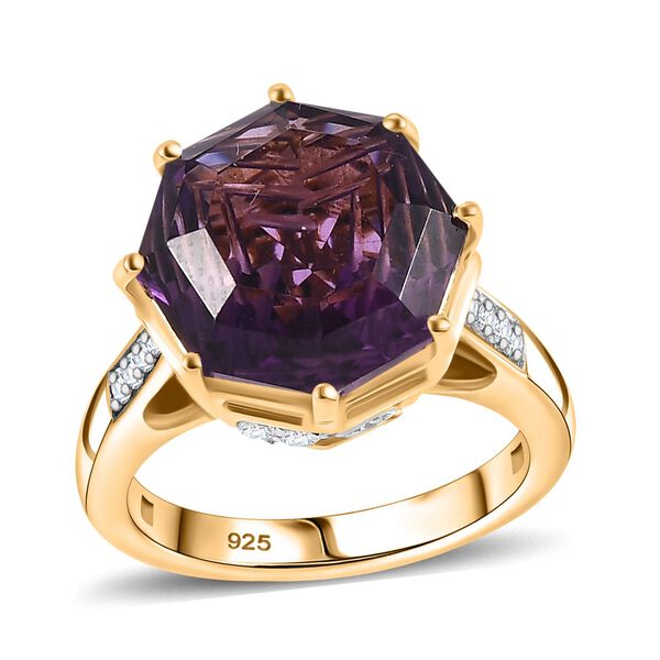 Afrikanischer Amethyst und Zirkon-Ring - 6,81 ct. image number 4