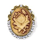 Harz, Weißer Kristall Brosche Antikes Gold