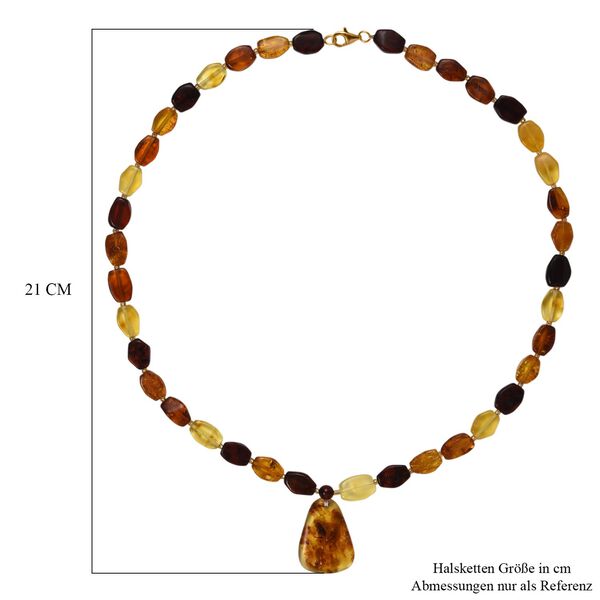 D'Joy Mehrfarbiger Bernstein Halskette ca. 50 cm 925 Silber vergoldet image number 6