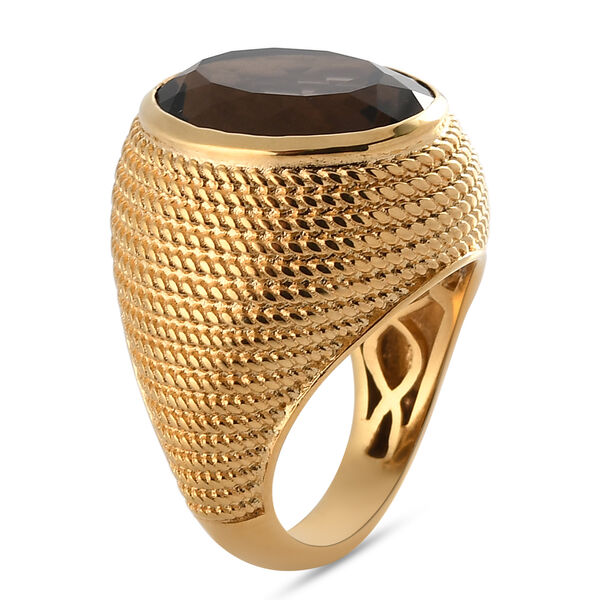 Rauchquarz-Ring, goldfarben  ca. 8,94 ct image number 5