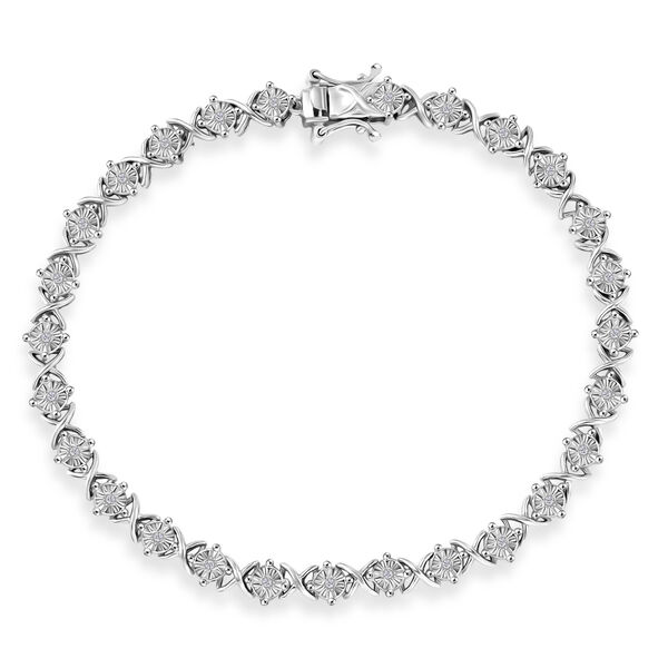 D'Joy Diamant 19cm Armband, 925 Silber rhodiniert - 0,25 ct.