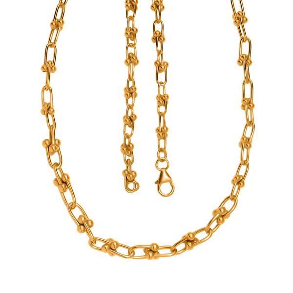 Halskette mit abgestuften Gliedern, 925 Silber vergoldet image number 5