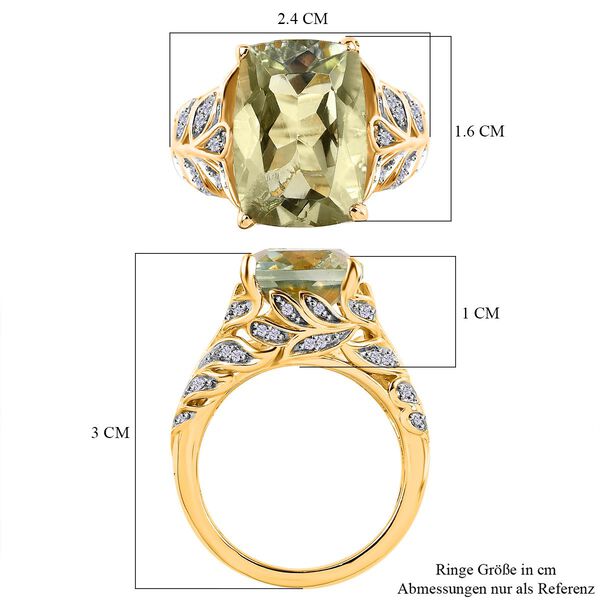 Prasiolith und Zirkon Ring - 6,52 ct. image number 6