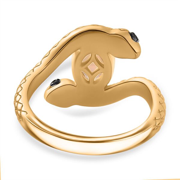 AA Nat&uuml;rlicher, &auml;thiopischer Welo Opal, Schwarzer Spinell Ring 925 Silber 750 Gelbgold Vermeil (Gr&ouml;&szlig;e 17.00) ca. 0,68 ct image number 7