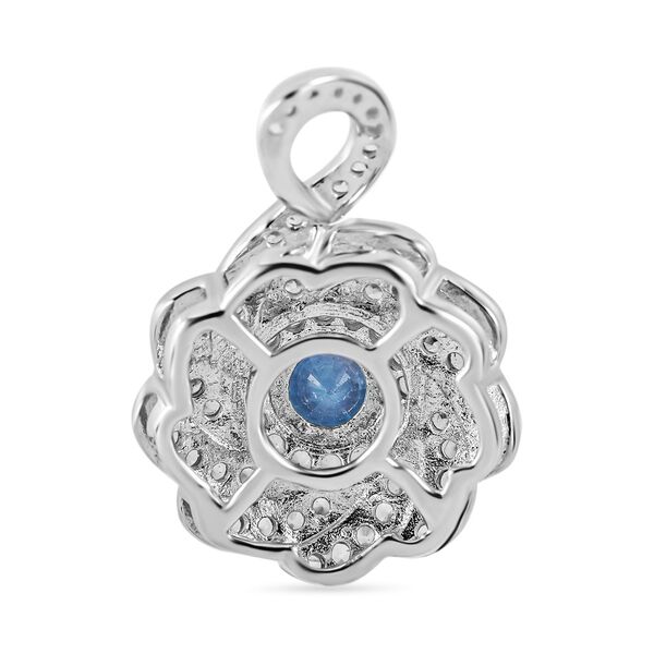 AA Blauer Zirkon, Weißer Zirkon Anhänger 925 Silber rhodiniert ca. 1.49 ct image number 3