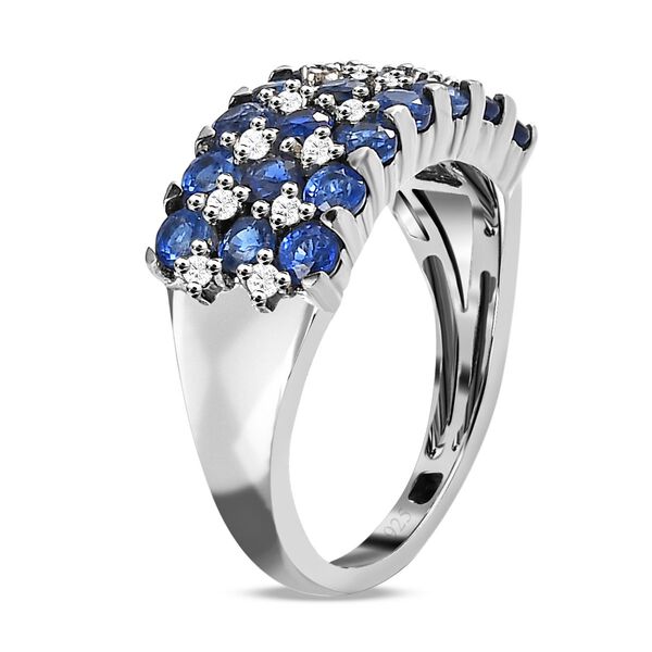 Kaschmir Kyanit, Wei&szlig;er Zirkon Ring, 925 Silber platiniert (Gr&ouml;&szlig;e 20.00) ca. 2.57 ct image number 5