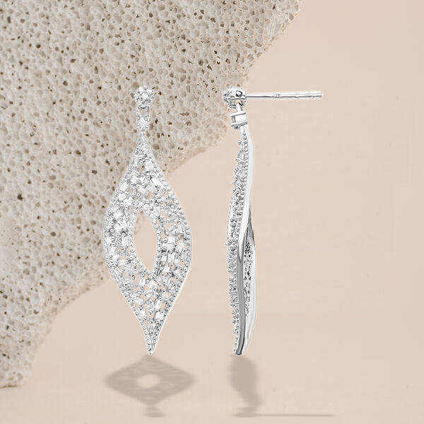 Wei&szlig;e Diamant Ohrringe, 925 Silber platiniert, ca. 1.00 ct image number 2