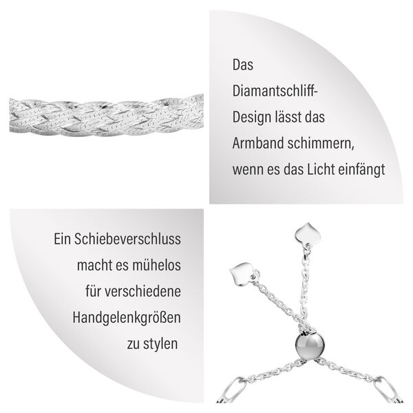 Zartes geflochtenes platiniertes Armband image number 5