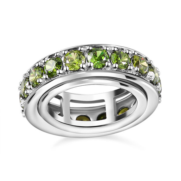 Peridot Zirkonia Ring Nickelfreies Messing platiniert (Größe 17.00) image number 3