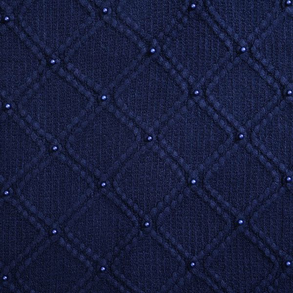 Strickschal mit Quasten und Perlen, Dunkelblau image number 4