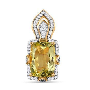 AA Ouro Verde Quarz und Zirkon Anh&auml;nger - 7,63 ct.