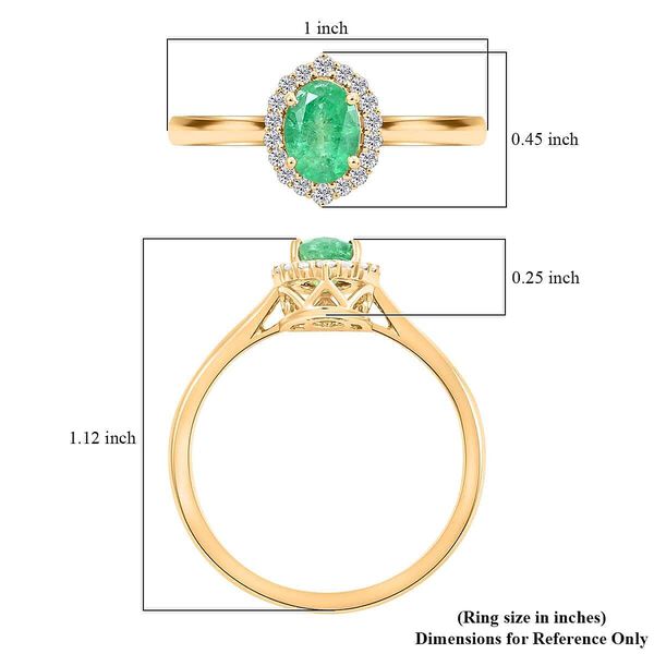 AAA Kagem sambischer Smaragd und Diamant Ring in 585 Gold - 1 ct. image number 5