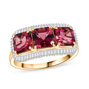 AAA Rubellit und Diamant Ring in 375 Gold - 3,86 ct.