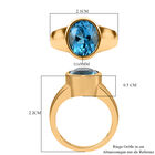 Schweizer Blautopas Solitär Ring 925 Silber 585 Vergoldet image number 6