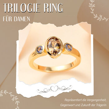 AA Nat&uuml;rlicher goldener Tansanit und Tansanit Ring - 1,20 ct.