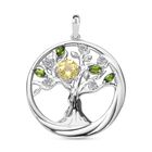 AAA Ouro Verde-Quarz, Natürlicher Chromdiopsid Anhänger 925 Silber platiniert ca. 1,43 ct.