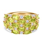 Nat&uuml;rlicher Peridot Ring, 925 Silber vergoldet (Gr&ouml;&szlig;e 16.00) ca. 5.15 ct