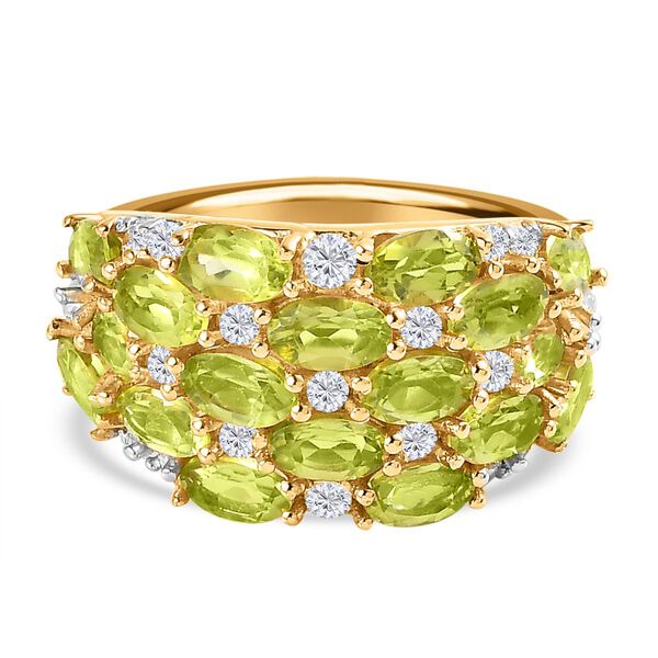 Nat&uuml;rlicher Peridot Ring, 925 Silber vergoldet (Gr&ouml;&szlig;e 16.00) ca. 5.15 ct image number 0