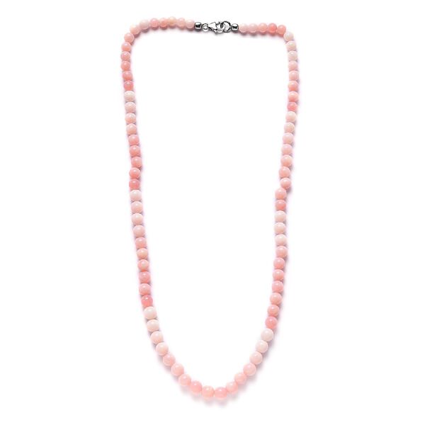 Rosa Opal Halskette 50,6 cm lange 925 Silber rhodiniert ca. 99,27 ct