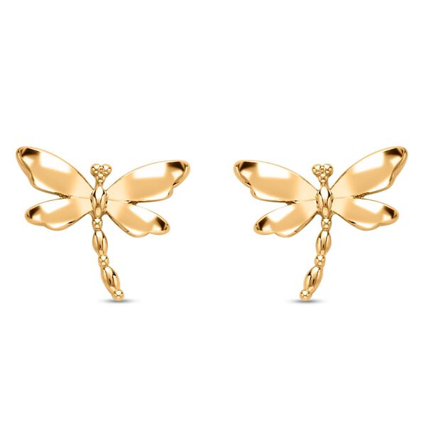 Libelle Kristall-Anhänger mit Kette und Ohrringe in Goldton - 3 ct. image number 6