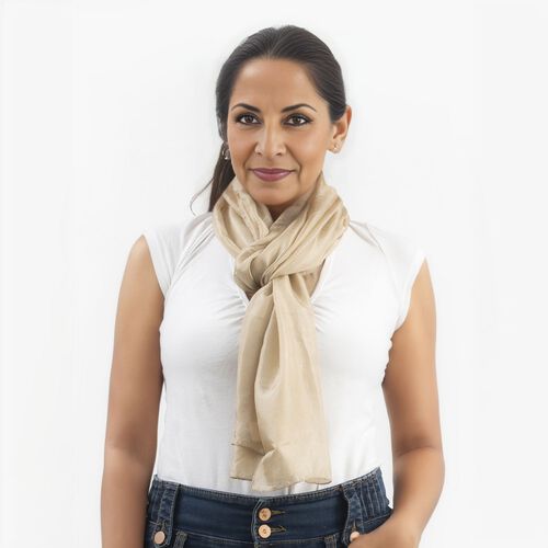 Satin Seiden Schal, Beige image number 0