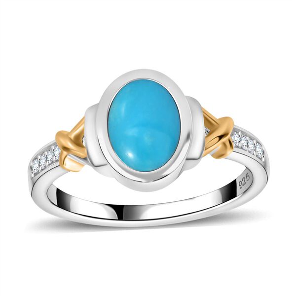 AA Sleeping Beauty T&uuml;rkis Schmuckset 925 Silber Zweifarbige Beschichtung ca. 1,64 ct. image number 4