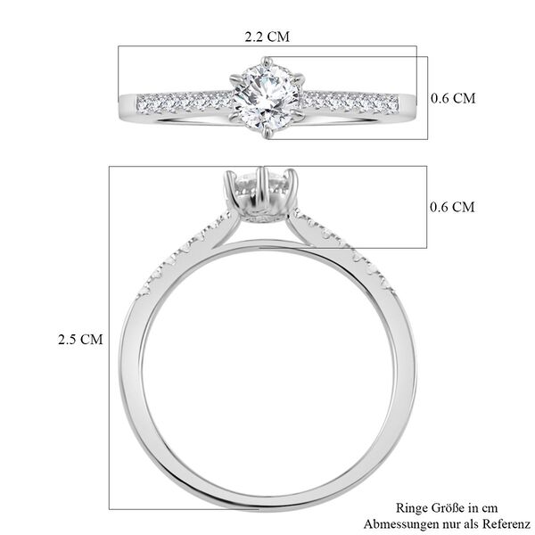 Moissanit Ring, 925 Silber rhodiniert - 0,42 ct. image number 5