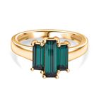 J Francis gefertigt mit SWAROVSKI Smaragd Swarovski Kristall Ring 925 Silber vergoldet (Größe 17.00)