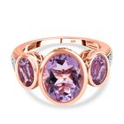 Rose De France Amethyst Ring, 925 Silber rosévergoldet, (Größe 20.00), ca. 5.09 ct