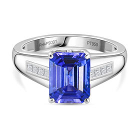 RHAPSODY AAAA Tansanit und VS EF Diamant Ring in 950 Platin - 2,47 ct.