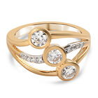 Moissanit-Ring, 925 Silber Gelbgold Vermeil (Größe 20.00) ca. 0.79 ct