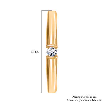 LUXURIANT SI GH Labor Diamant Ohrringe, 925 Silber Gelbgold Vermeil - 0,10 ct.