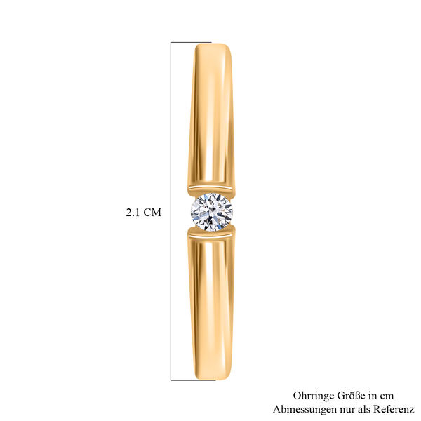 LUXURIANT SI GH Labor Diamant Ohrringe, 925 Silber Gelbgold Vermeil - 0,10 ct. image number 1