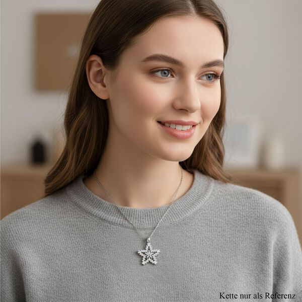 Lustro Stella Wei&szlig;er Zirkonia Stern Anh&auml;nger 925 Silber rhodiniert image number 2