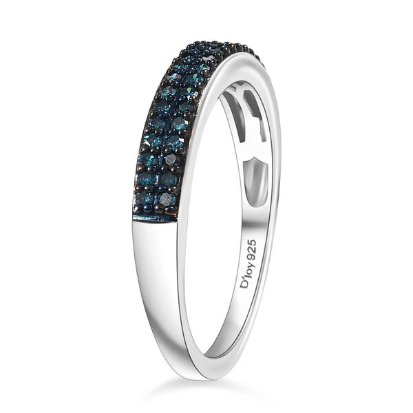 CULLINAN-MINE - Blauer Diamant Ring 925 Silber rhodiniert (Größe 18.00) ca. 0.25 ct image number 4