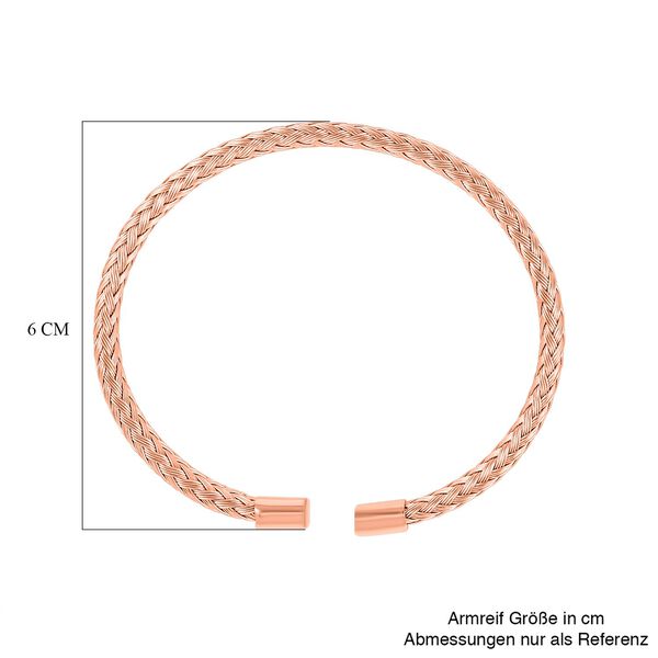 Reiner Edelstahl IP Rosa Plattierung Armreif ca. Flexibles cm ca. 15,00g image number 6